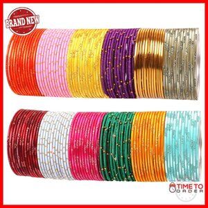 Vintage Textured Bangle Bracelets Set Laser Cut Metal Elegant Party Wear
